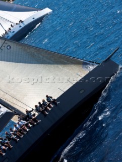Porto Cervo, 11/06/09.  Loro Piana Superyacht Regatta 2009 . boat: Y3K owner: CLAUS-PETER OFFEN type: WALLY 100. and. boat: INDIO owner: ANDREA RECORDATI type: WALLY.