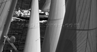 Porto Cervo, 11/06/09.  Loro Piana Superyacht Regatta 2009 . boat: SCORPIONE DEI MARI owner: KIM SCHINDELHAUER type: JONGERT. and. boat: METEOR