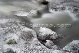 A slow exposure of a stream on a thawing glacier, Skaftafell National Park, Iceland