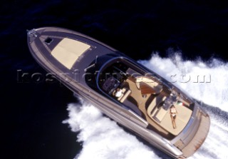 Aerial of Riva 52 Rivale motorboat