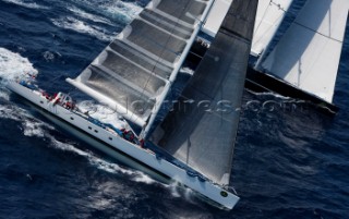 Maxi Yacht Rolex Cup 2009 VISIONE, Sail n: GER 5200, Nation: GER, Owner: Hasso Plattner, Model: baltic 147,SAUDADE, Sail n: N/A, Nation: MLT, Owner: Albert Buell, Model: Wally