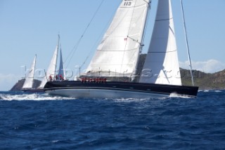 Sailing superyacht P2 racing in the Superyacht Cup 2010 in Antigua in the Caribbean