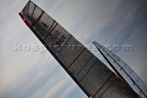 Valencia 2810 Alinghi5 33rd Americas Cup Day one race one Alinghi 5 BMW Oracle  Editorial use only