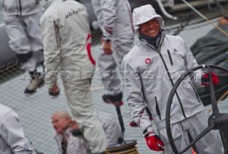 Valencia, 2/8/10. Alinghi5 33rd Americas Cup. Alinghi 5 day one on dock. Ernesto Bertarelli.  Editorial use only.
