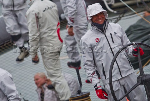 Valencia 2810 Alinghi5 33rd Americas Cup Alinghi 5 day one on dock Ernesto Bertarelli  Editorial use