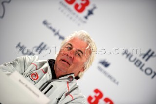 FEBRUARY 12TH 2010, VALENCIA, SPAIN: Press conference with Brad Butterwoth at la Darsena base in Valencia after the 1st race of the 33rd Americas Cup.