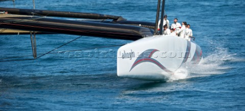FEBRUARY 14TH 2010 VALENCIA SPAIN Alinghi race 2 of the 33rd Americas Cup in Valencia Spain