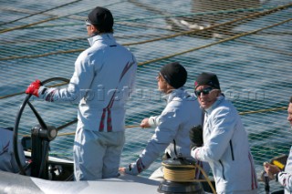 FEBRUARY 14TH 2010, VALENCIA, SPAIN: Alinghi, race 2 of the 33rd Americas Cup in Valencia, Spain