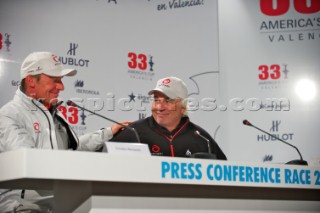 FEBRUARY 14TH 2010, VALENCIA, SPAIN: Alinghi press conference with Ernesto Bertarelli & Brad Butterworth at the 33rd Americas Cup in Valencia, Spain