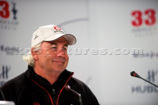 FEBRUARY 14TH 2010, VALENCIA, SPAIN: Alinghi press conference with Brad Butterworth at the 33rd Americas Cup in Valencia, Spain
