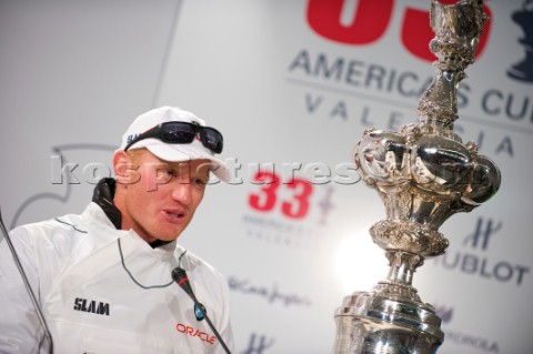 FEBRUARY 14TH 2010 VALENCIA SPAIN James Spithill  during the Press conference of the 33rd Americas C