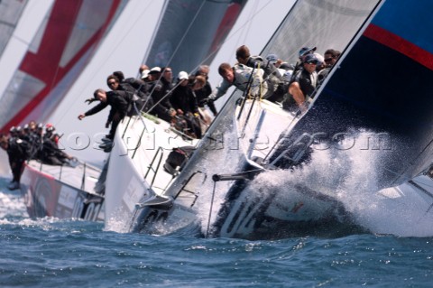 Team Origin GBR leads into the first mark in race nine of the Trophy of Portugal Med Cup regatta Cas