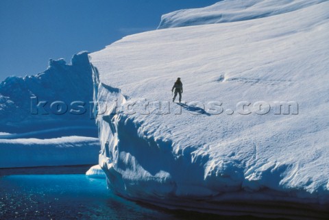 Man on glacier