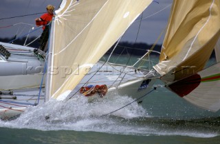 Racing yacht broaching