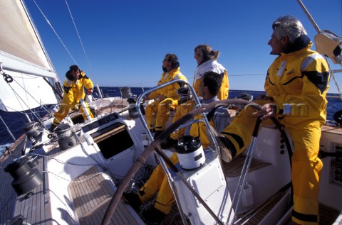 Crew teamwork onboard a Swan 56 Fortitude