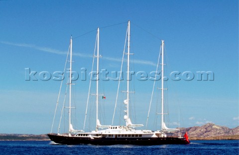 Famous superyacht Phocea underway in the Mediterranean