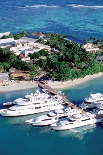Superyachts Moored Antigua Charter Show 1997
