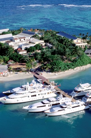 Superyachts Moored Antigua Charter Show 1997