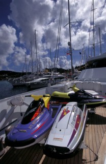 Jet ski and waverider toys onboard the superyacht Southern Cross 3