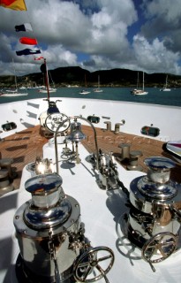 Superyacht foredeck detail Antigua Charter Show