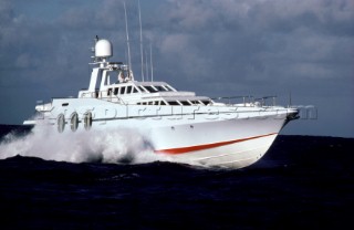 Ocean Fast power boat speeding through water