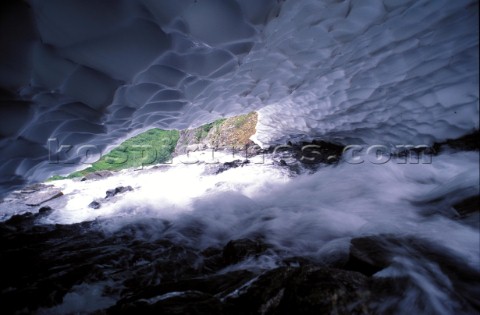 Ice archway Juneau Alaska