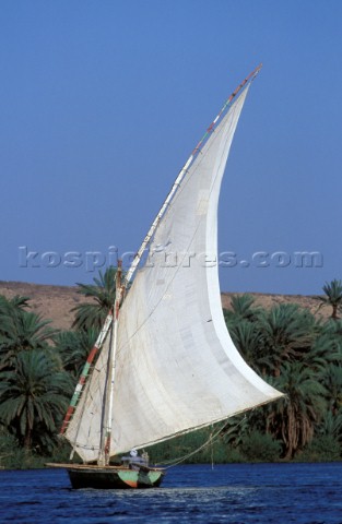 Felucca on the river Nile southern Egypt
