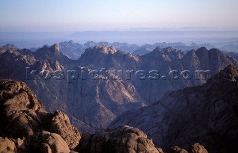 Dawn from summit of Mount Sinai Egypt