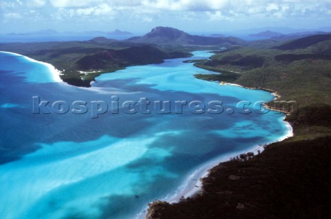 The paradise blue waters over the Coral Reef of Hamilton Island Australia