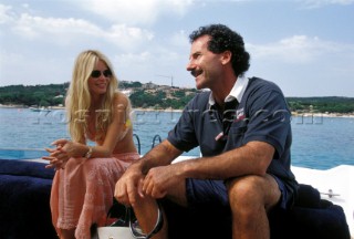 Claudia Schieffer with skipper Paul Cayard
