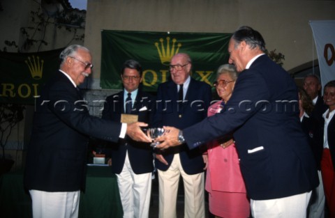 From right His Highness the Aga Khan Mr  Mrs Andre Heiniger President of Rolex Geneva and Gian Ricca