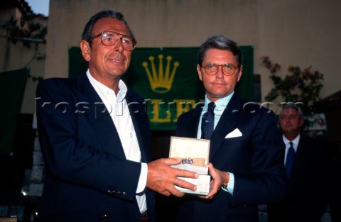 Mr Gian Riccardo Marini of Rolex Italy presents the awards Maxi Yacht Rolex Cup 1995 Porto Cervo Sar