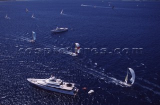 La Giraglia Rolex Cup 2001. Offshore race from St Tropez, France, around La Giraglia Rock, Corsica, and finish at the Yacht Club Italiano in Genoa, Italy.