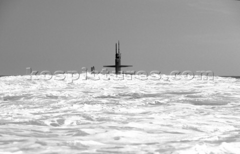 Maxi Yacht Rolex Cup 2001 Porto Cervo Sardinia American submarine possibly a Los Angeles class fast 