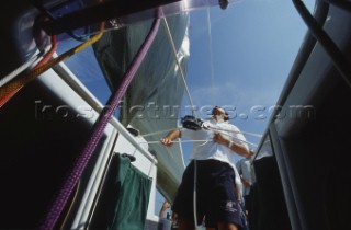 Rolex Commodores Cup 2000. The Solent, Cowes, Isle of Wight, UK. Three boat teams from around the world compete for the coveted RORC trophy. The event is hosted by the Royal Yacht Squadron.