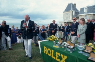 John Hunt of Rolex. Rolex Commodores Cup 1996. The Solent, Cowes, Isle of Wight, UK. Three boat teams from around the world compete for the coveted RORC trophy. The event is hosted by the Royal Yacht Squadron.