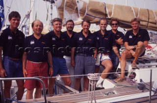 John Dere, Commodore of the RORC and his crew. Rolex Commodores Cup 1992