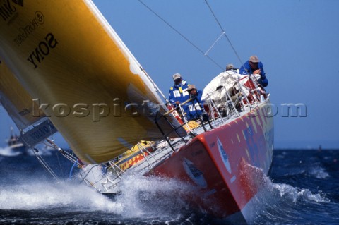 Whitbread 60 EF Language skippered by Paul Cayard racing in the Whitbread Round the World Race now k