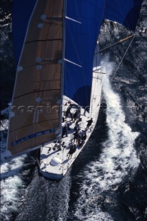 Maxi Ketch New Zealand Endeavour NZE skippered by Grant Dalton racing in the Whitbread Round the World Race now known as the Volvo Ocean Race
