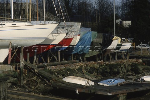 The Elephant Boatyard on the River Hamble UK It was the location for a famous TV drama series called