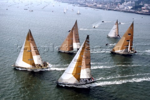 Fleet racing during Seahorse Maxi Series lead into the Whitbread Round the World Race 1986 now known