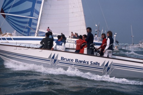 Bruce Banks Sails powerboat during the Whitbread Round the World Race 1986 now known as the Volvo Oc