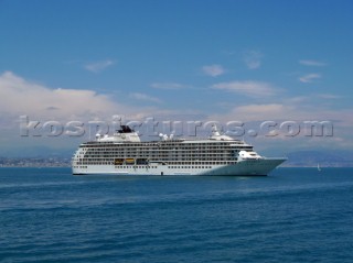 Cruise ship The World in the Mediterranean