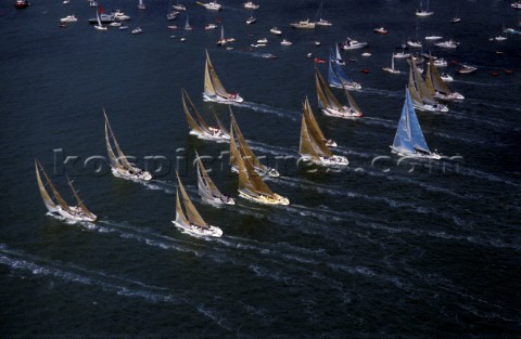 Fleet start of the Whitbread Round the World Race 1989  1990 in the Solent