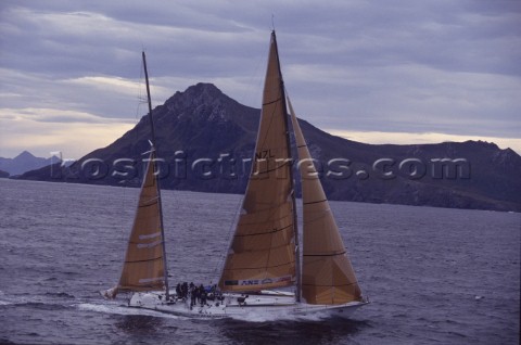 Maxi ketch New Zealand Endeavour passing Cape Horn during the Whitbread Round the World Race 1989  1