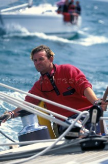 Helmsman Chris Savage onboard the Swan 51 Formosa