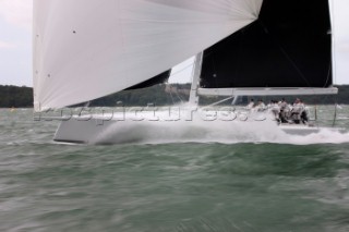 The new custom-built Frers designed D60 called Spectre owned by Peter Dubens racing in the Royal Yacht Squadron Bicentenary Regatta 2015 - Cowes, Isle of Wight, UK