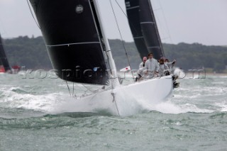 The new custom-built Frers designed D60 called Spectre owned by Peter Dubens racing in the Royal Yacht Squadron Bicentenary Regatta 2015 - Cowes, Isle of Wight, UK