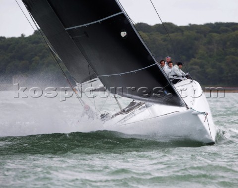 The new custombuilt Frers designed D60 called Spectre owned by Peter Dubens racing in the Royal Yach