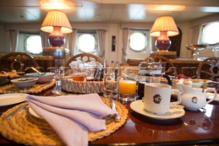 Breakfast onboard Talitha